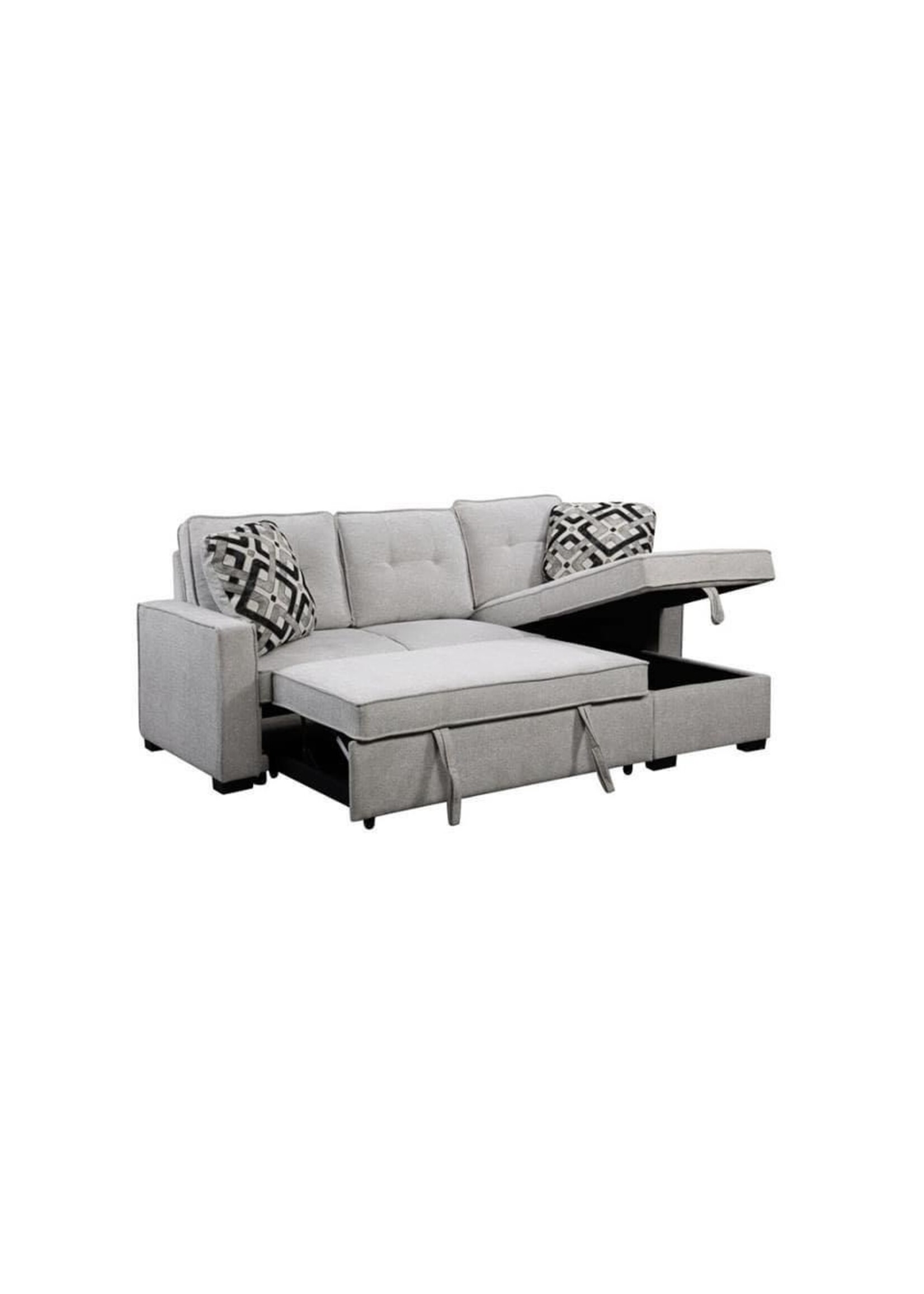 Carlton Reversible Sectional 89" by 58" Storage in chaise Egyptian Grey