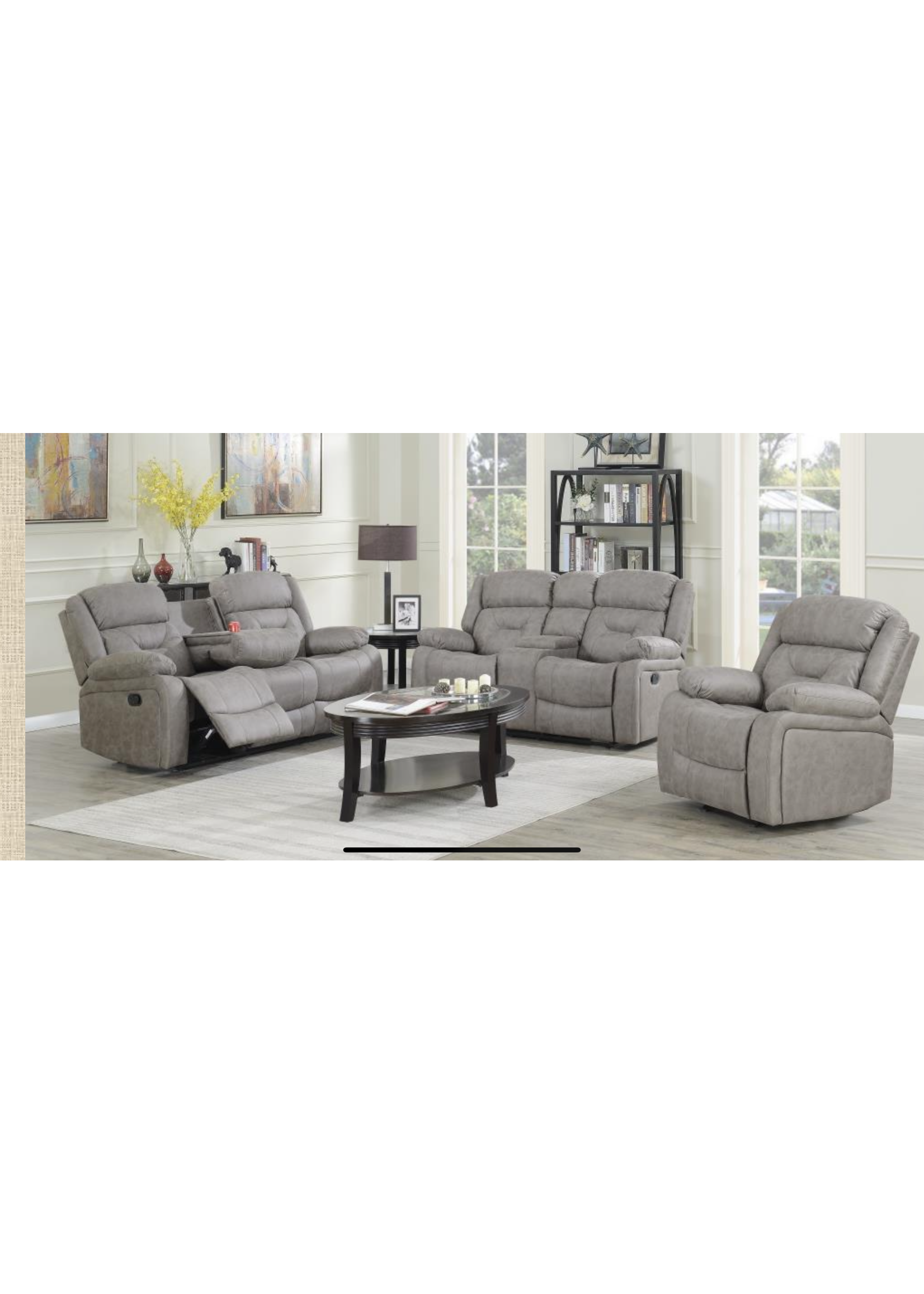 Henderson Power 3 Seat Reclining Sofa with drop down console