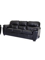 1601 Black Leatheraire Sofa 89X37X40 - Canadian Made