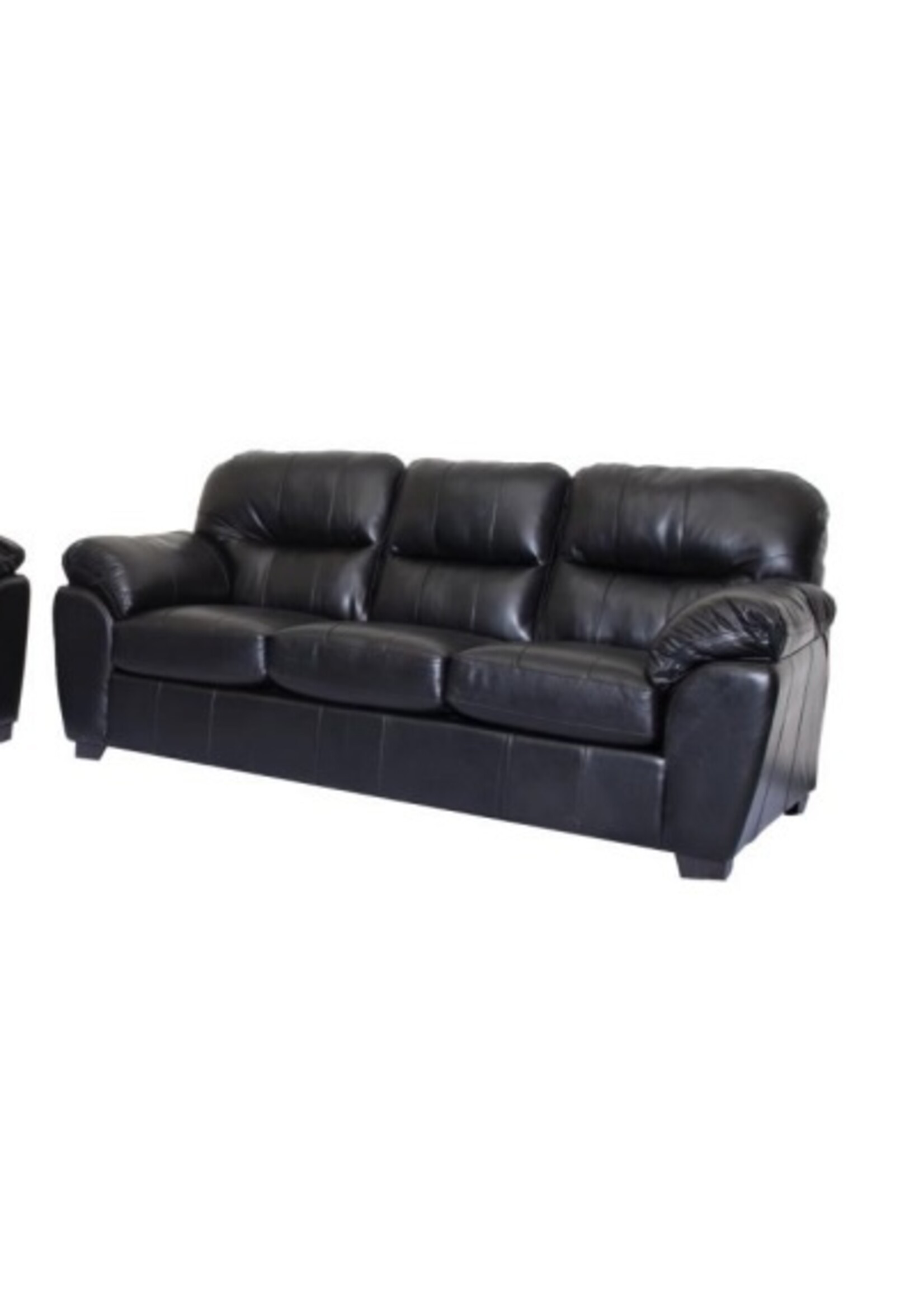 Monaco Collection- Black Leatheraire Sofa 89X37X40 - Canadian Made