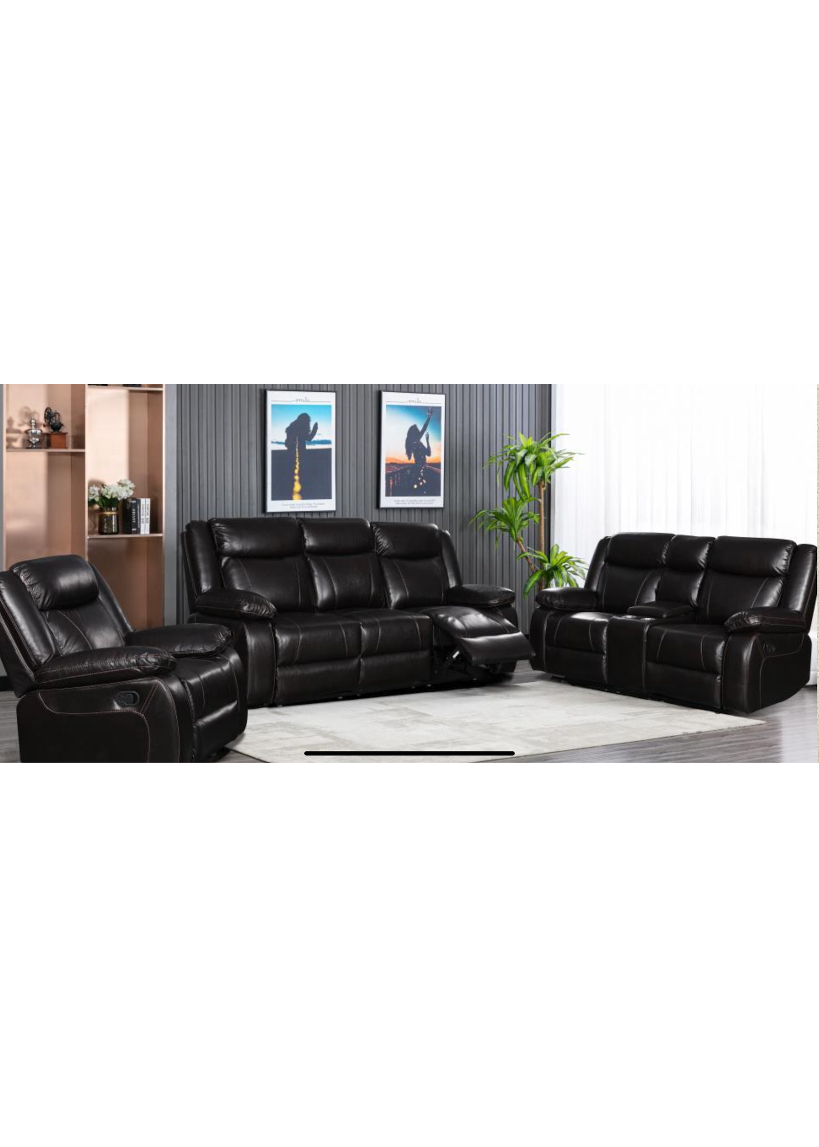 Settler Reclining  Sofa with drop down Console Blackberry