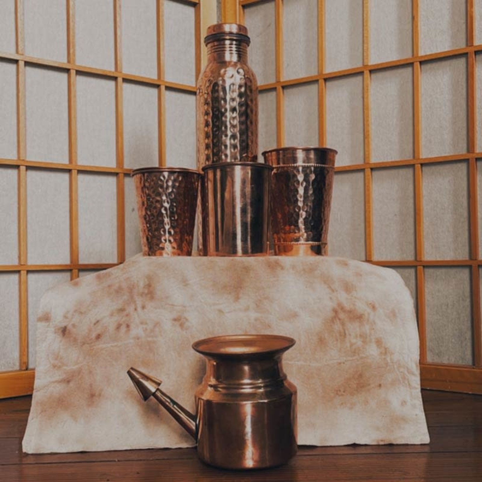 Ancient Veda Copper Water Bottle Hammered 32 oz