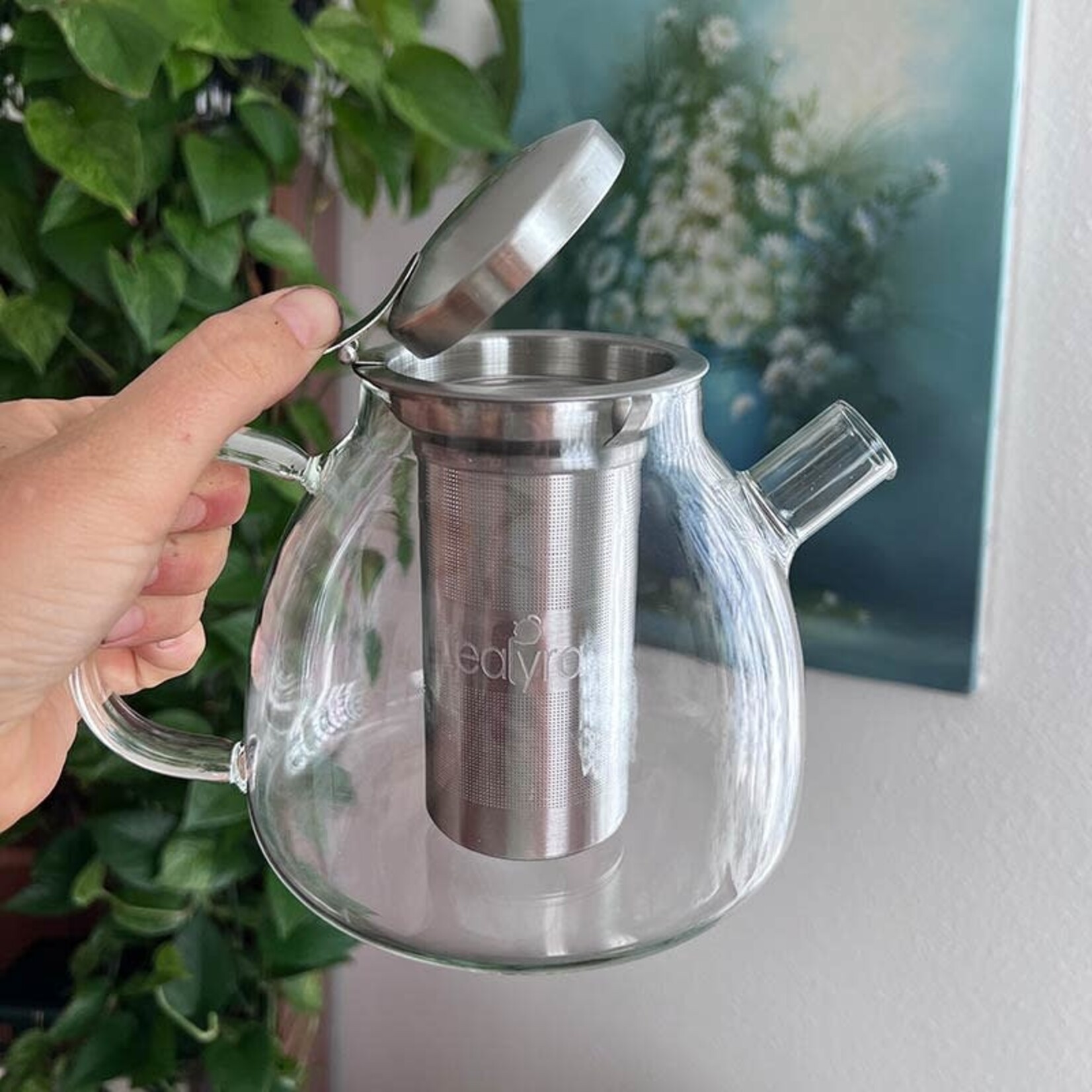Tealyra Lyra Regular Glass Teapot Kettle with infuser 37oz- Stove-Top Safe - by TeaLyra
