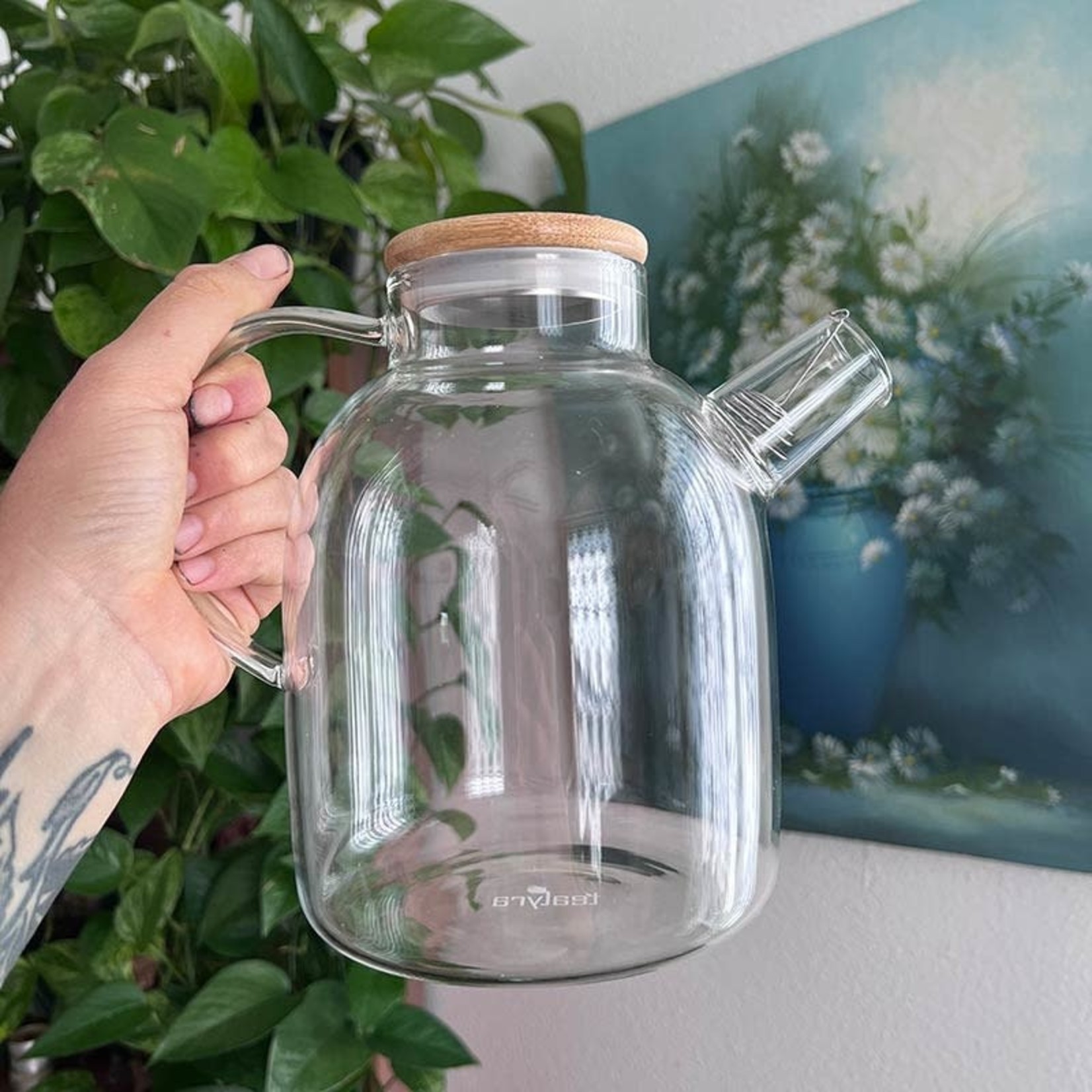 Tealyra Large Glass Teapot and Kettle with Bamboo Lid 60oz - Stove-Top Safe  - by TeaLyra