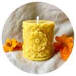 Buzz in the Hills Flower Mandala 100% Beeswax Candle - by Buzz in the Hills