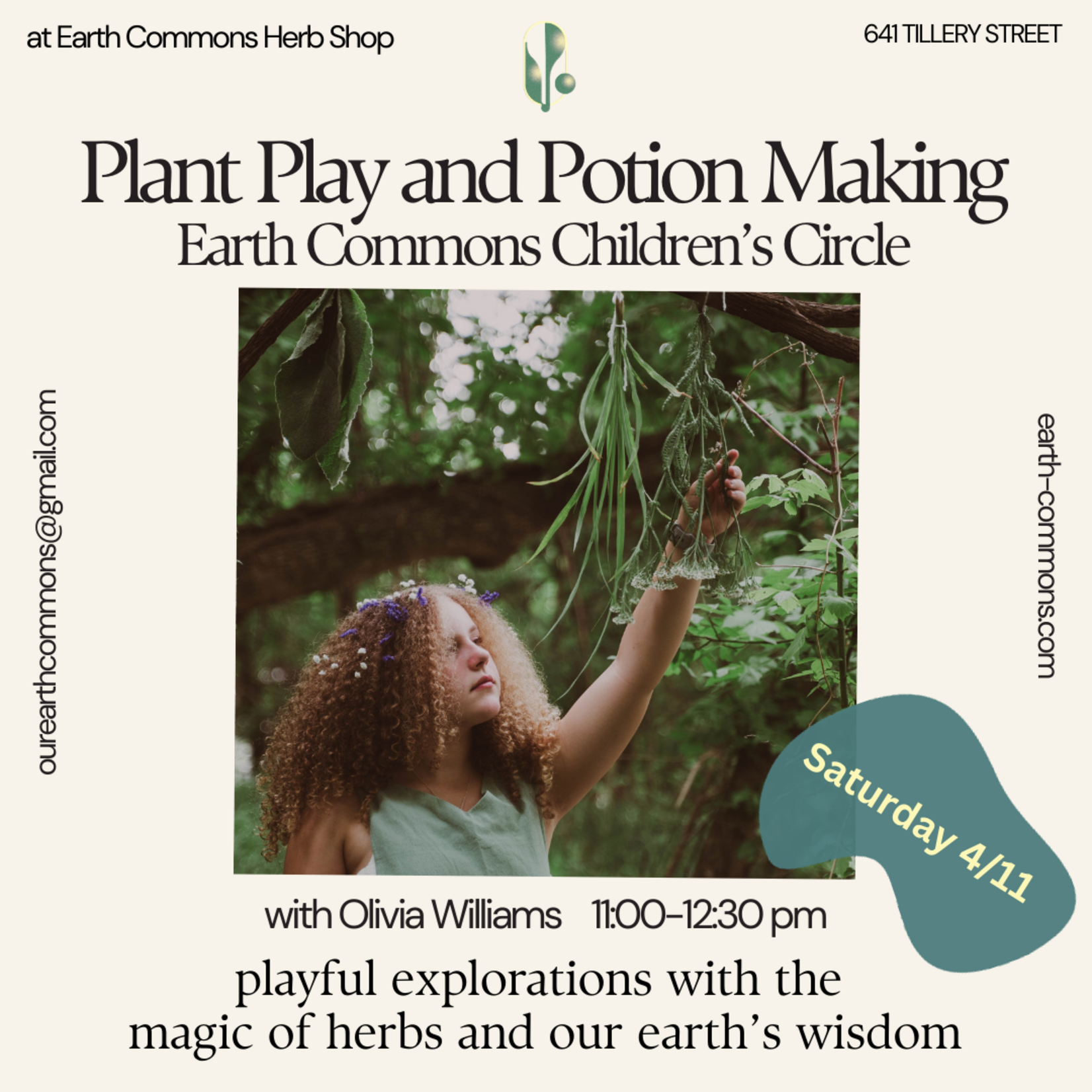 Earth Commons Earth Commons Children’s Circle - Plant Play and Potion Making - April 11th - Saturday