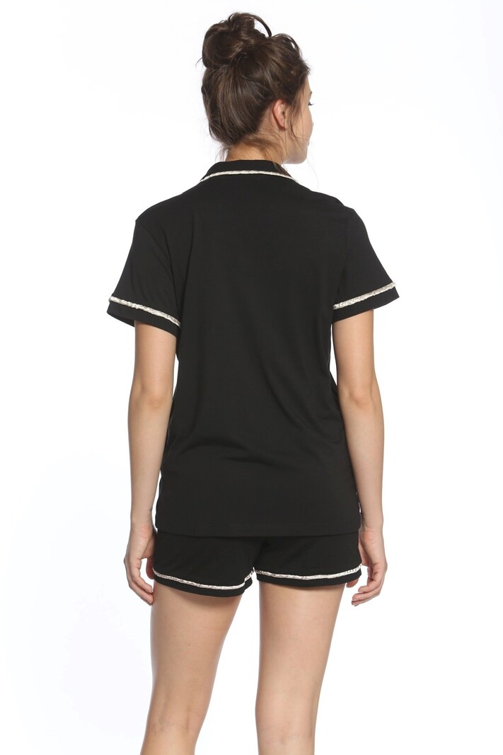 B Up Sophie Basic Short Sleeve Shirt - Black