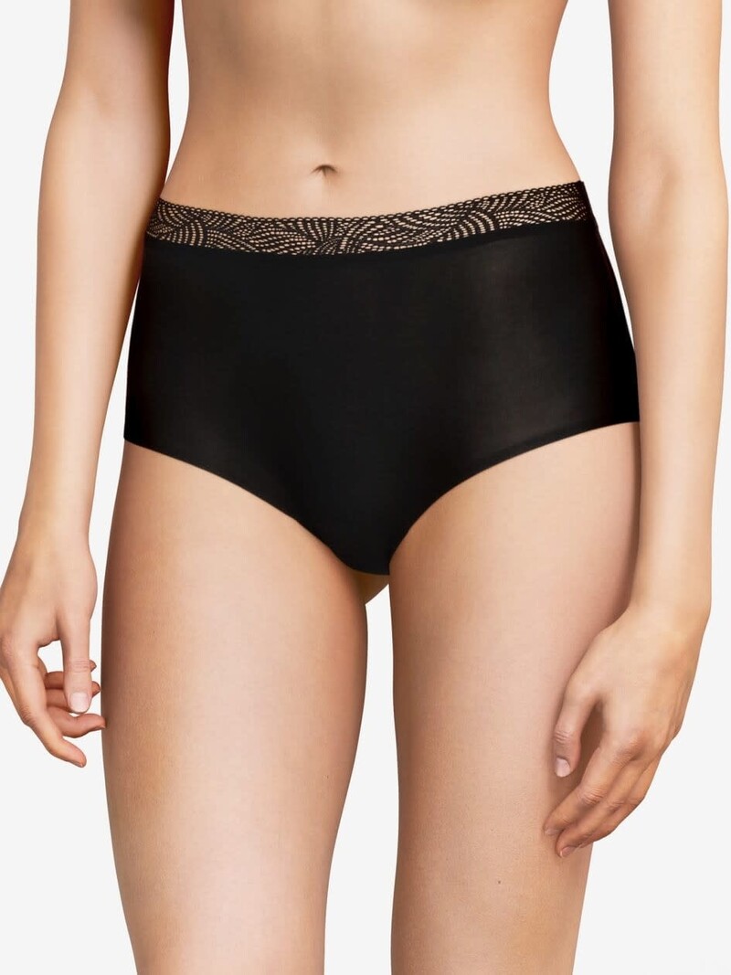 Lace High Waist Briefs - Black - Ladies