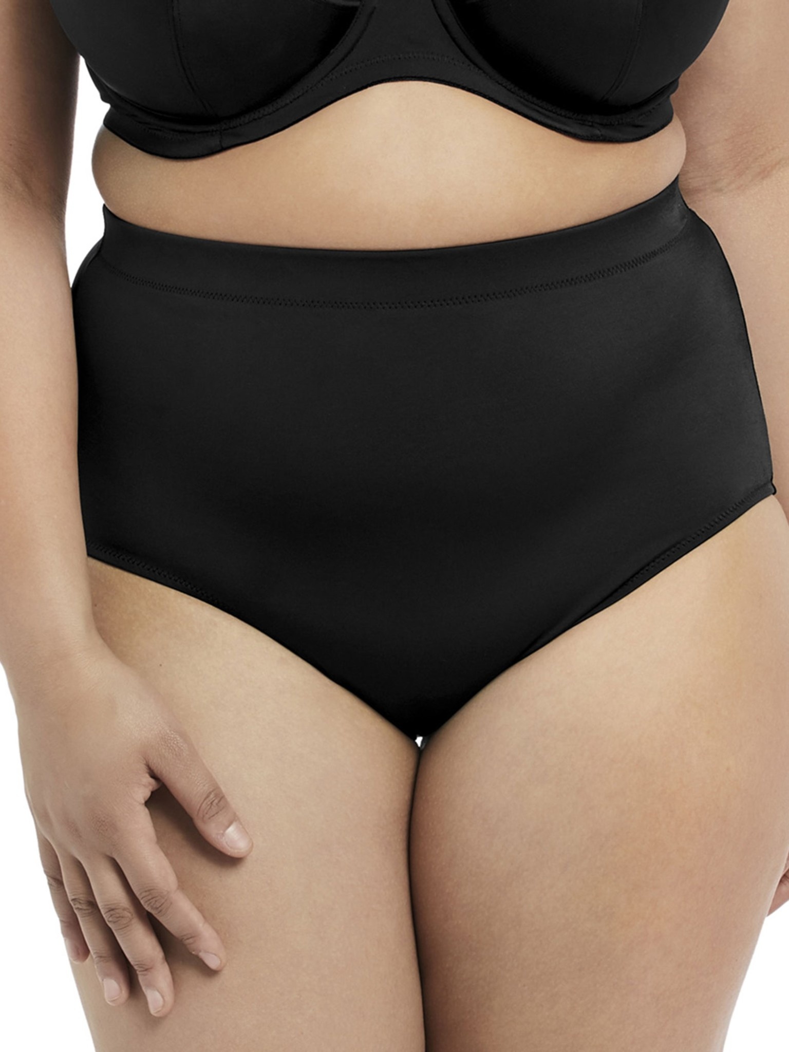 Elomi Swim Essentials Underwired Plunge Bikini Top - Black - Curvy