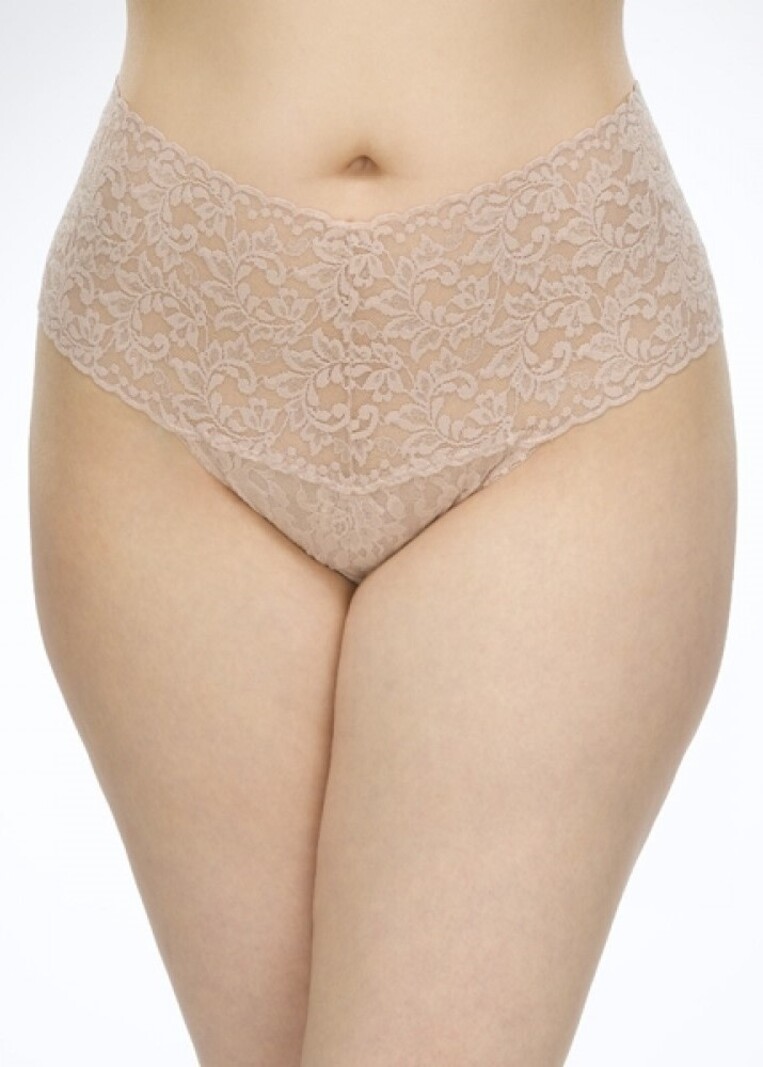 Curvy Couture Women's Plus Size No-show Lace G-string Panty