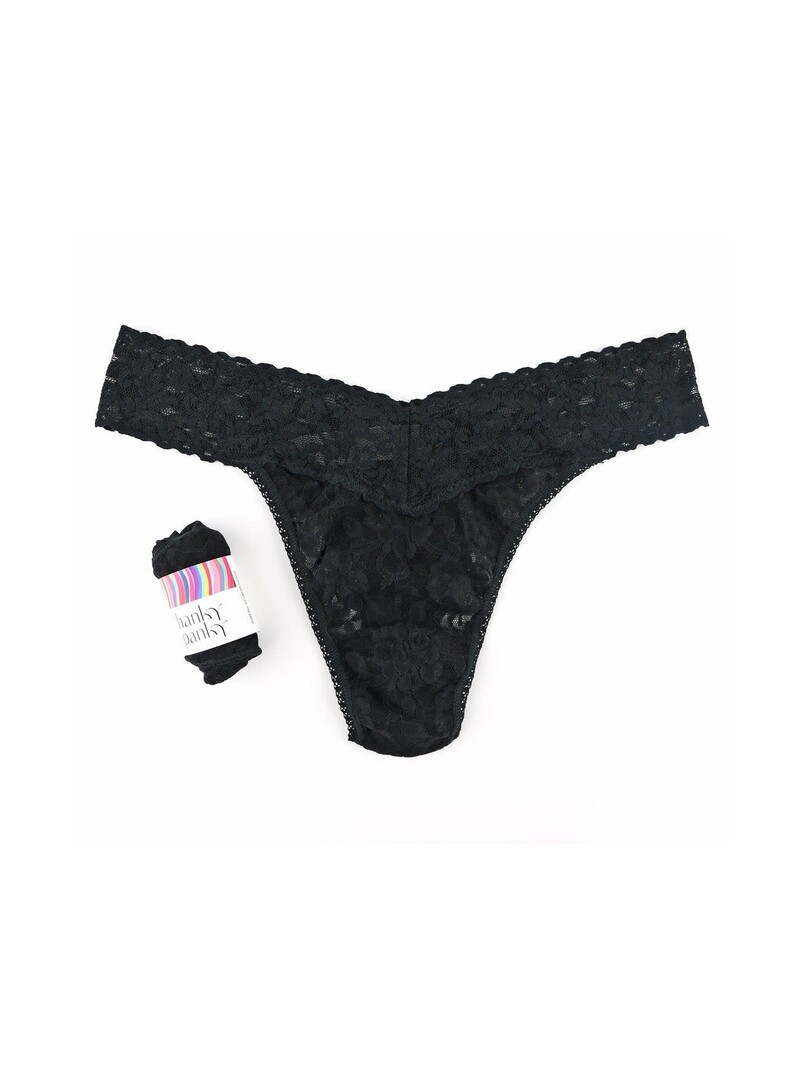 Hanky Panky 4811P Rolled Signature Lace Original Rise Thong - Black -  Allure Intimate Apparel