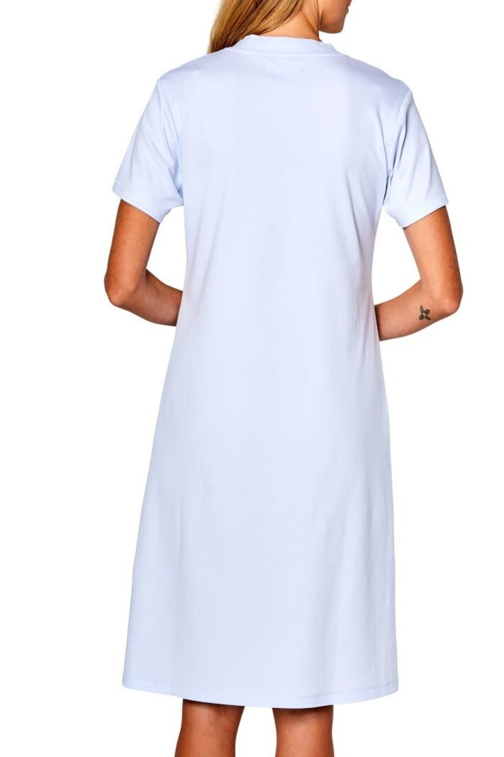 Marelle Elle Short Sleeve Pima Cotton Nightgown - Light Blue