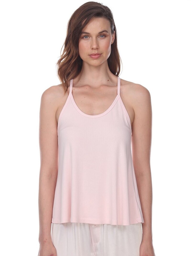 Off Duty Long Line Rib Jersey Support Cami, Black