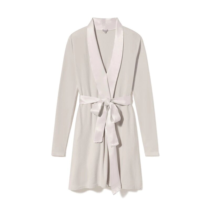 Women's Sleepwear Ribbed Texture Long Sleeve Belted Sleep Robe