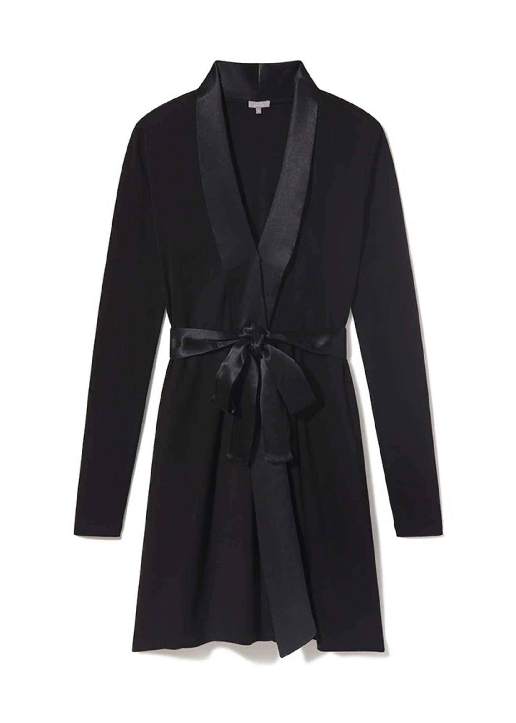 pj harlow Elijah Rib Knit Long Sleeve Robe Black Allure Intimate Apparel