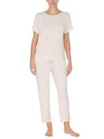 Donna Karan Modern Icons Short Sleeve Crop Pant Sleep Set - Rose Marl