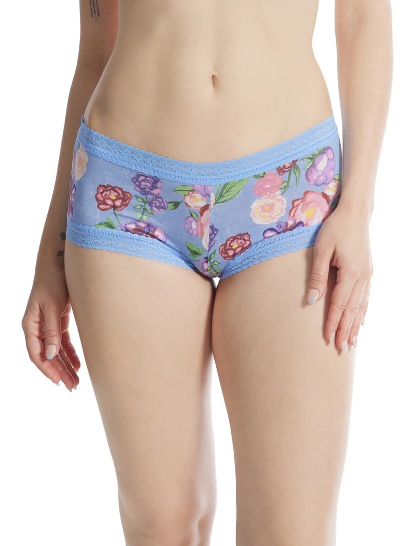 Floral Viscose Low Rise Women's Bikini Panties