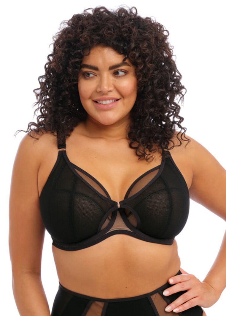 Montelle Lacy Essentials Lacy Mystique Plunge Bra in Black