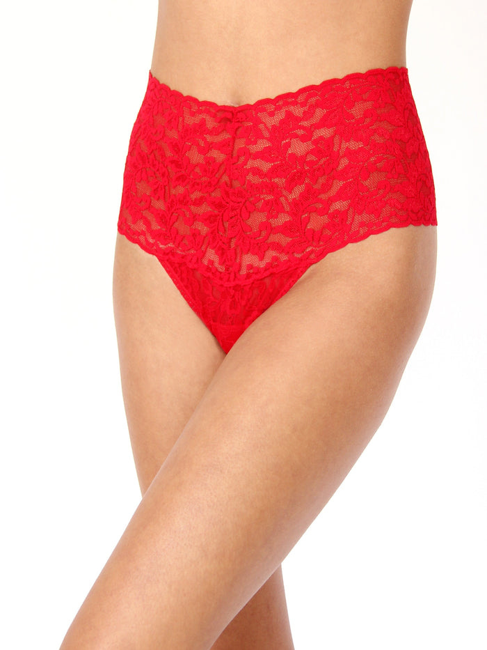 Hanky Panky AFTER MIDNIGHT Open Crotch Low Rise Thong in Red
