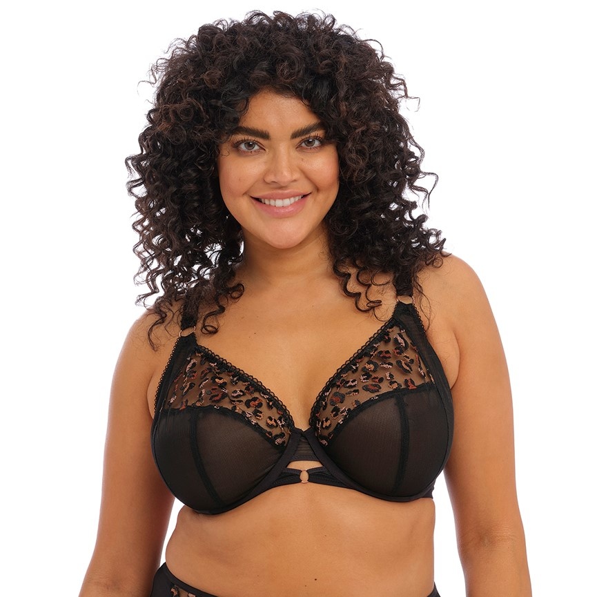 Elomi Women's Plus Size Tia Banded Full Coverage Underwire Lace Bra, Black,  36E at  Women's Clothing store