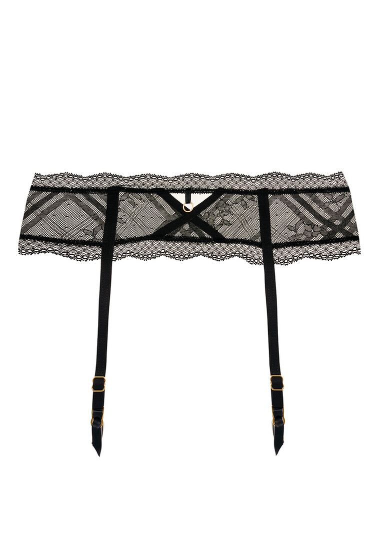 Lace suspender belt, black, Suite Privee