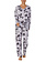 Donna Karan Essential Knits Long Sleeve Sleep Set- Grey Floral