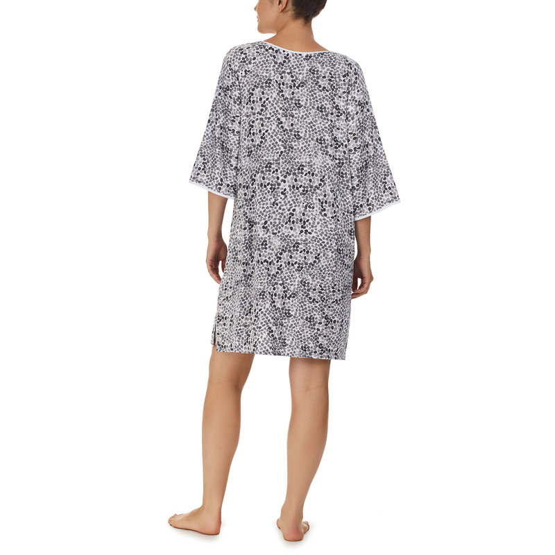 Donna Karan Modern Flare Short Sleepshirt - Grey Texture Dot