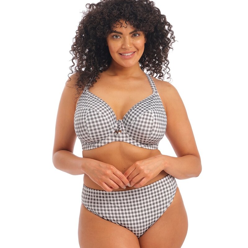 Elomi Swim Checkmate Mid Rise Bikini Brief - Grey Marl