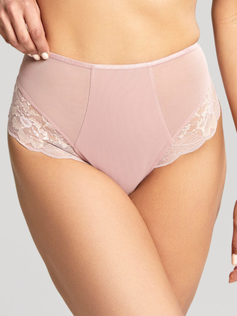 Semi-high Cotton and Lace Waistband Knickers