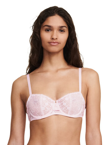 Chantelle Day to Night Lace Unlined Demi Bra - Porcelain Pink