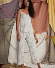 Bed Head BH0523855 Woven Cotton Cropped Pj Set - Palm Geo - Allure