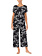 Donna Karan Restful Retreat Cropped Pant Sleep Set - Black Floral