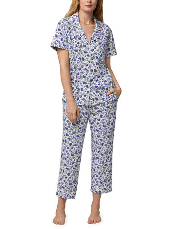 Bed Head Classic Stretch Jersey Cropped PJ Set - Terrance Floral