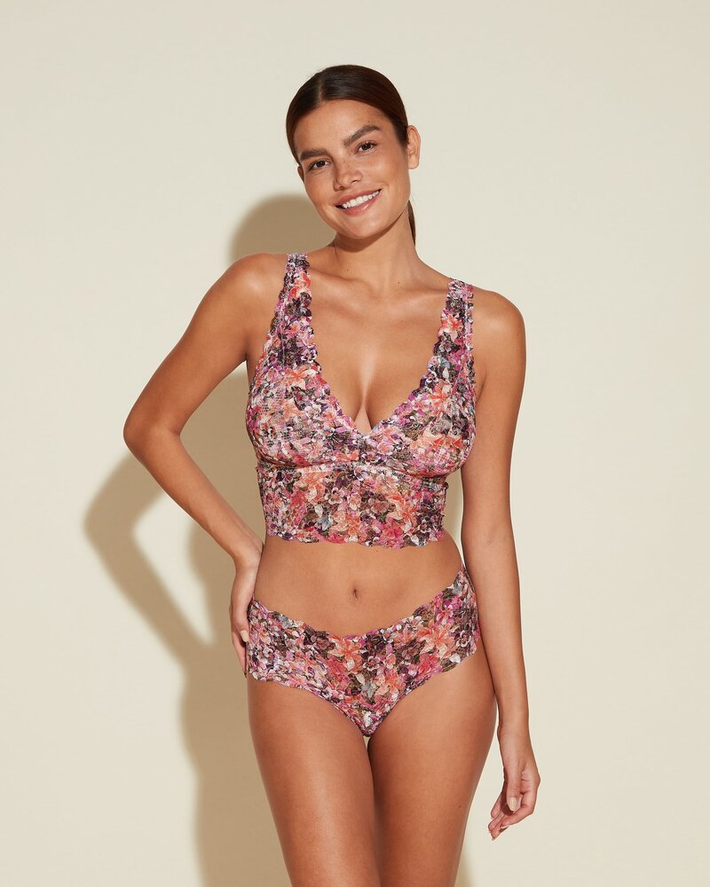 Cosabella Never Say Never Printed Longline Bralette - Passion Flower