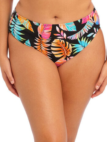 Elomi Swim Tropical Falls Mid Rise Bikini Brief - Black