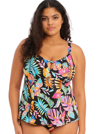 Elomi Swim Tropical Falls Wireless Tankini Top - Black