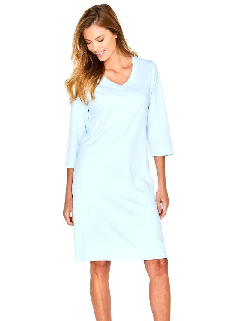 Elle Three Quarter Sleeve Gown - Light Blue