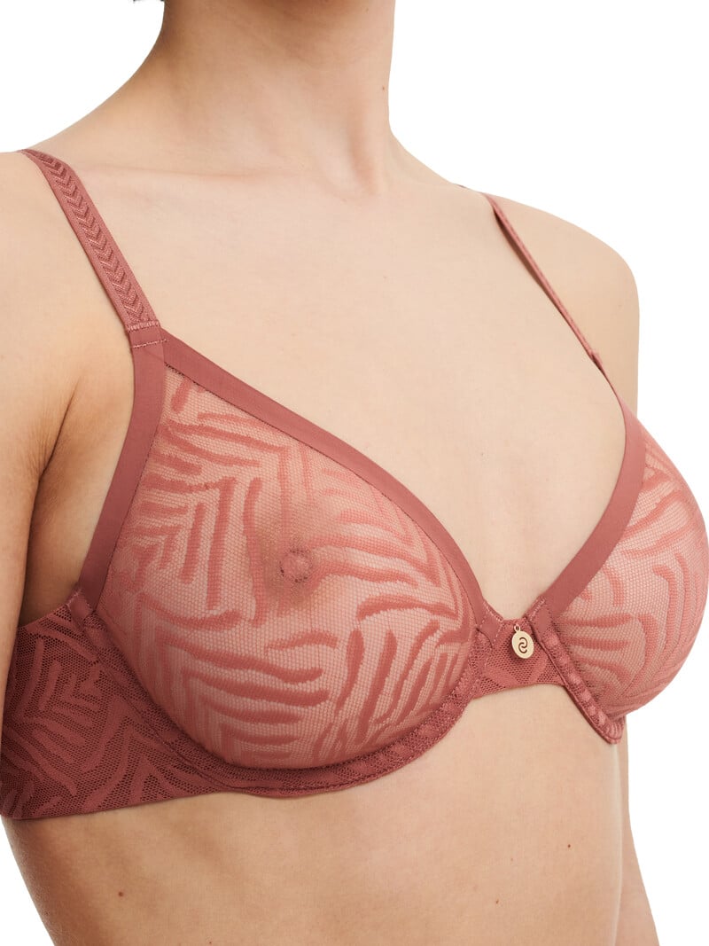 Chantelle Graphic Allure Sheer Unlined Underwire Bra - Amber