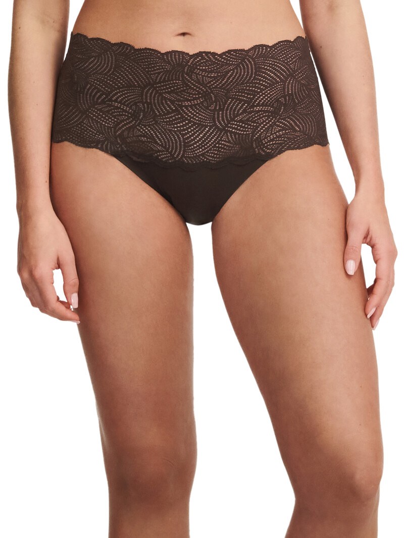 Stretch Lace High-Leg Brief Panty With Sparkle Waistband