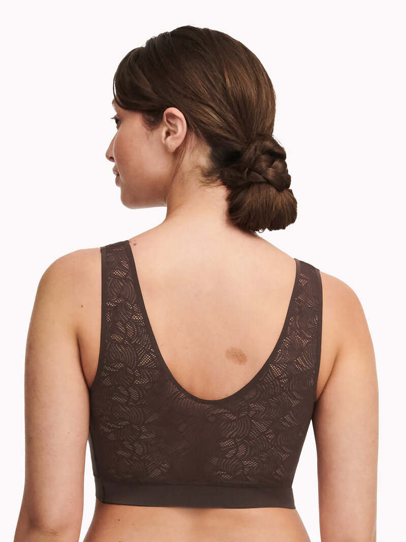 Chantelle 11G1 SoftStretch Padded Top with Lace - Brown - Allure