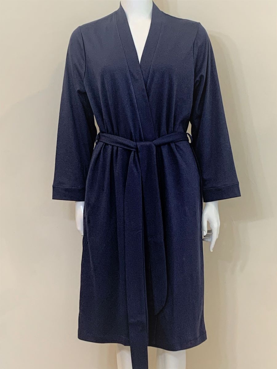 Elle Long Sleeve Mid Length Pima Cotton Robe Allure Intimate Apparel