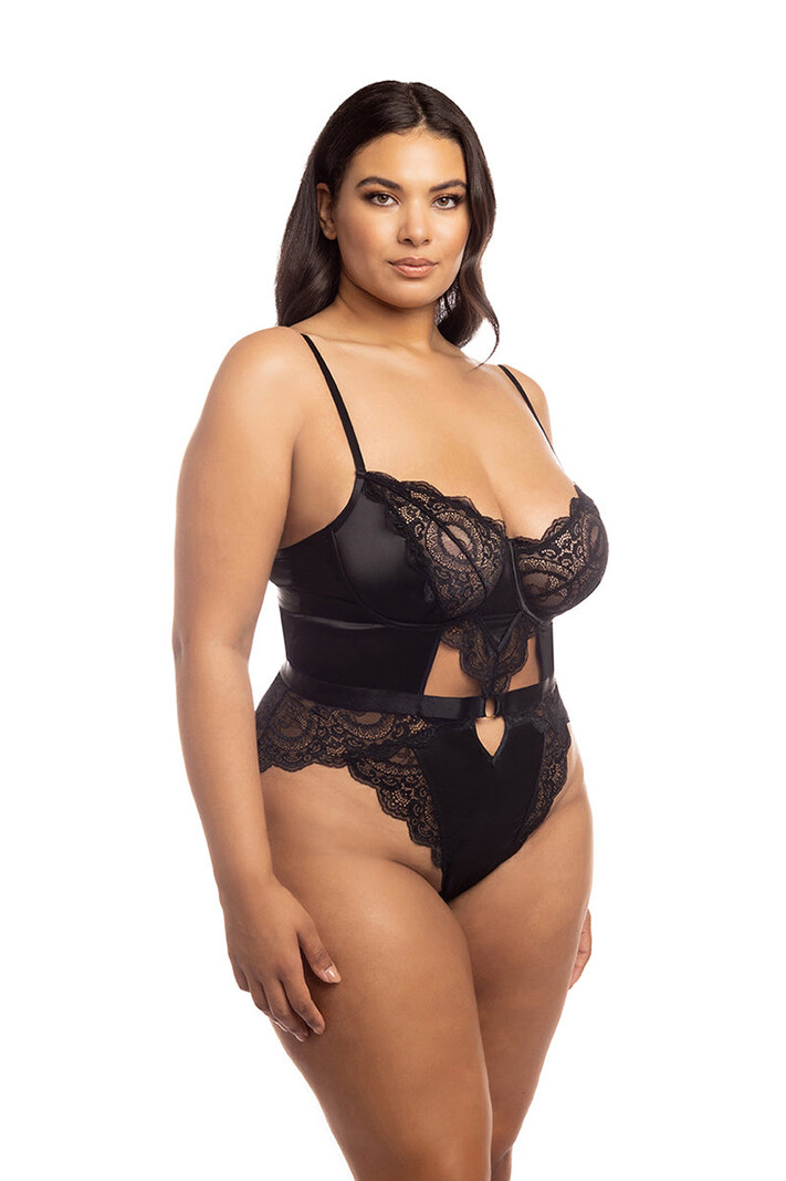 Plus Size Dedicated to Lace Fishnet Bodysuit