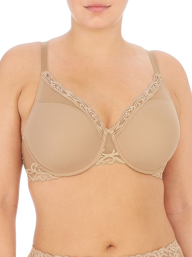 Natori Feathers lace trim plunge contour underwire bra 36DDD light blue  Size 36 F / DDD - $33 (51% Off Retail) - From AmiciNovi