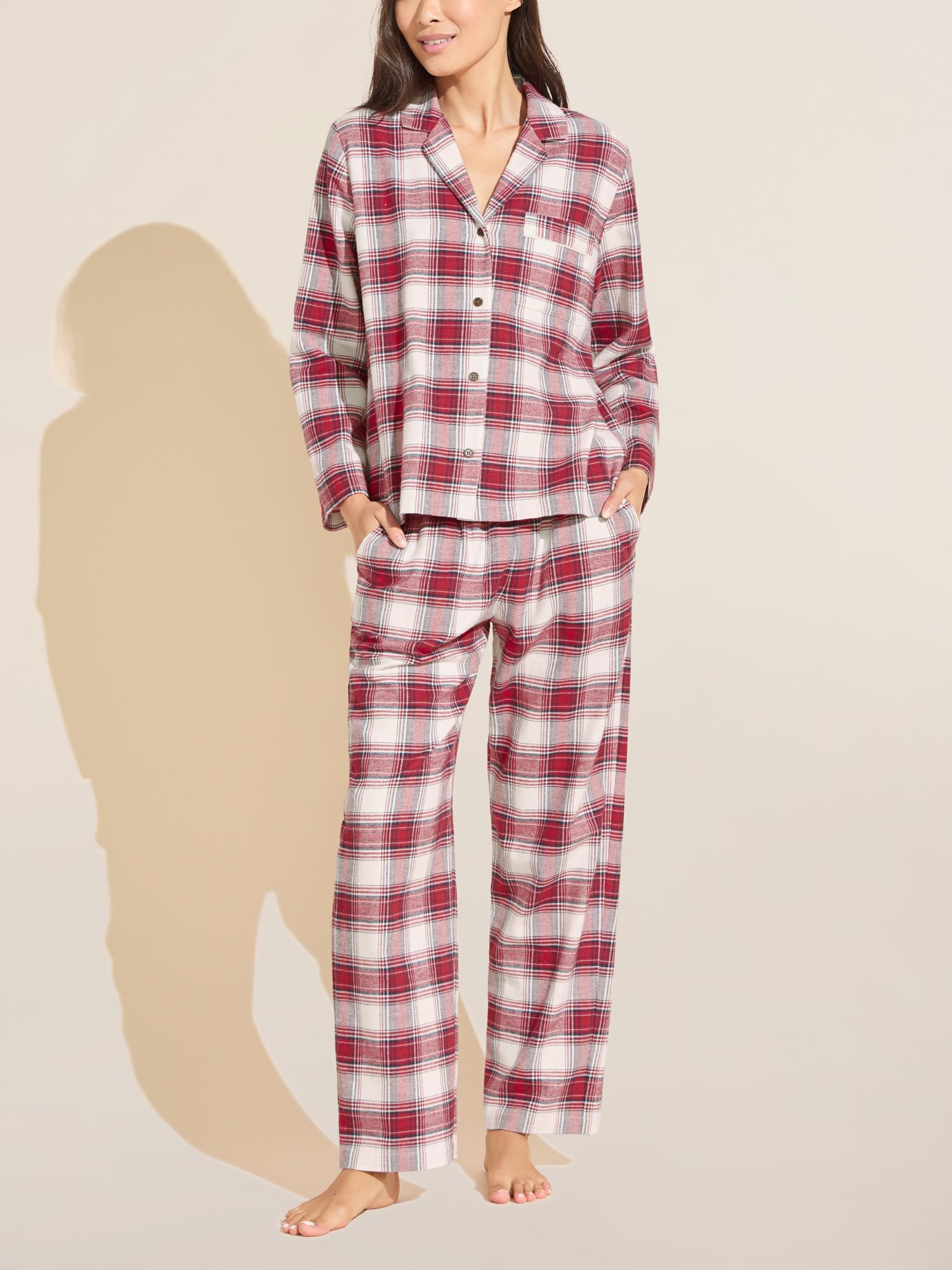 Eberjey Flannel Long PJ Set