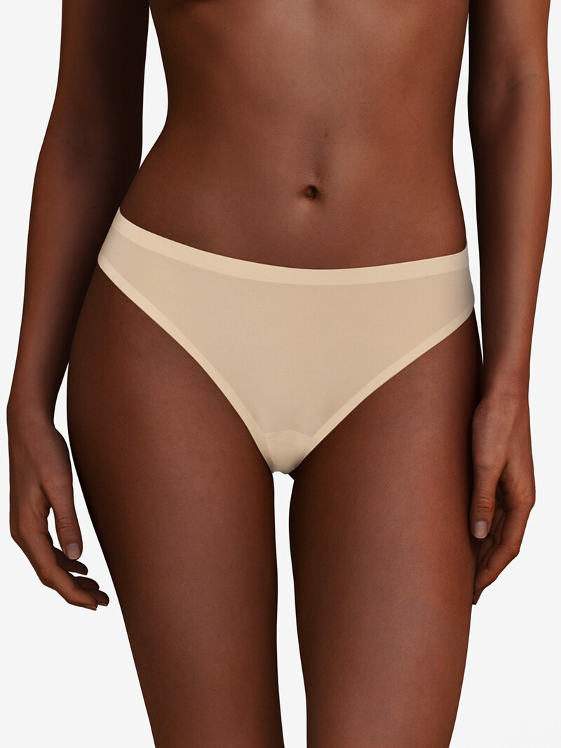 Bye Bra invisible mid rise shaping thong in light brown