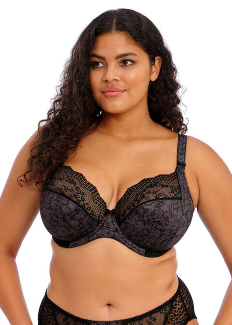 Elomi, Intimates & Sleepwear, Black Florallace Plussize Elomi Bra Size 36j