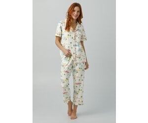 Bed Head BH270003 Palm Springs SS Cropped Classic Stretch PJ Set