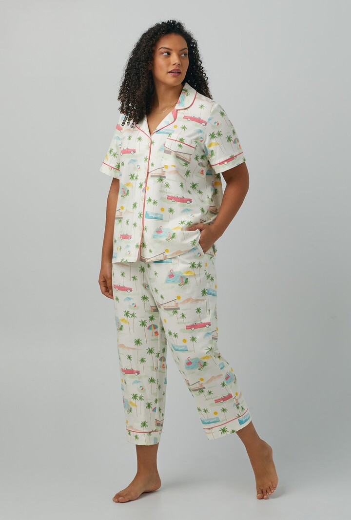 Bed Head Palm Springs Short Sleeve Cropped Classic Stretch PJ Set