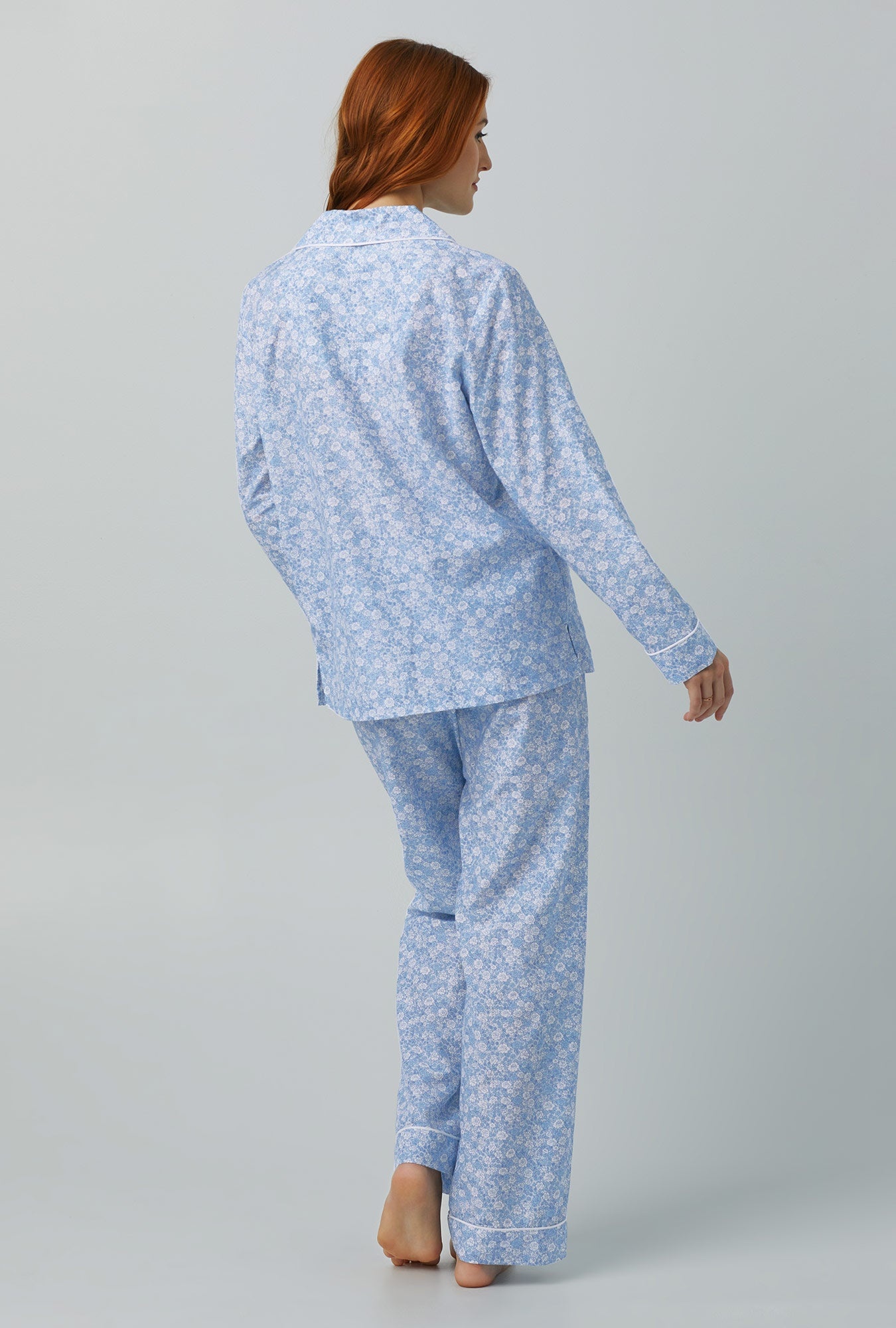 Bed Head Something Blue Woven Cotton Silk Long Sleeve PJ Set