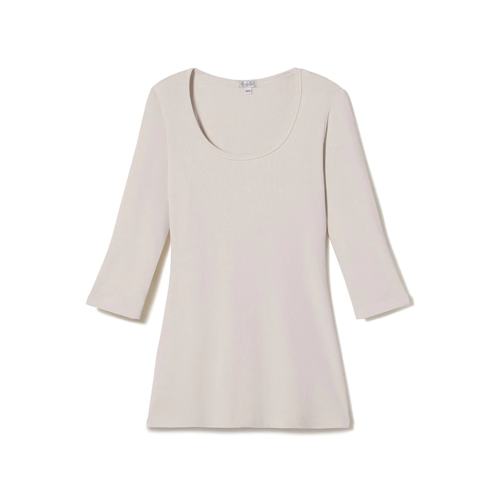 PJ Harlow Norah Rib Knit 3/4 Sleeve Tee